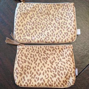 Ipsy Cheetah Print Cosmetic Bags Lg & Sm